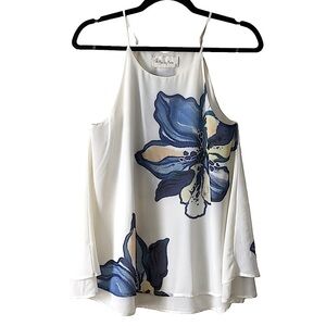 PAISLEY Kate Large Floral Spaghetti Strap Layered Top Size Small